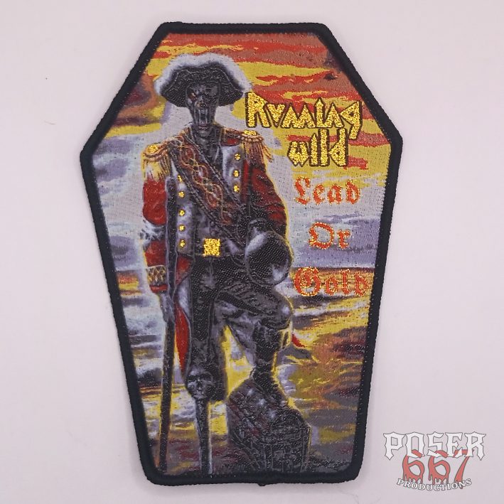 running-wild-lead-or-gold-patch-gewebt-sargform-schwarz image 1