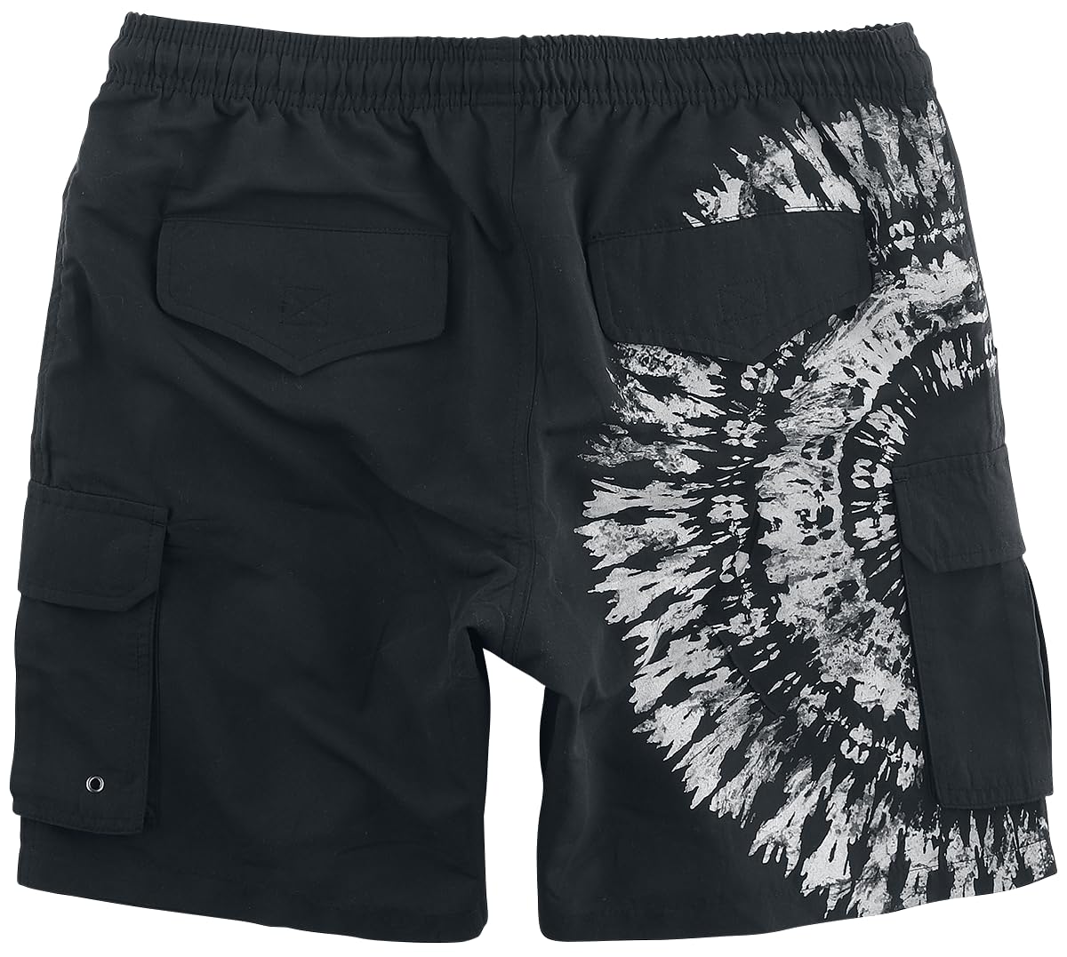 red-by-emp-bademode-herren-badeshorts-schwarz-batik-motiv image 2