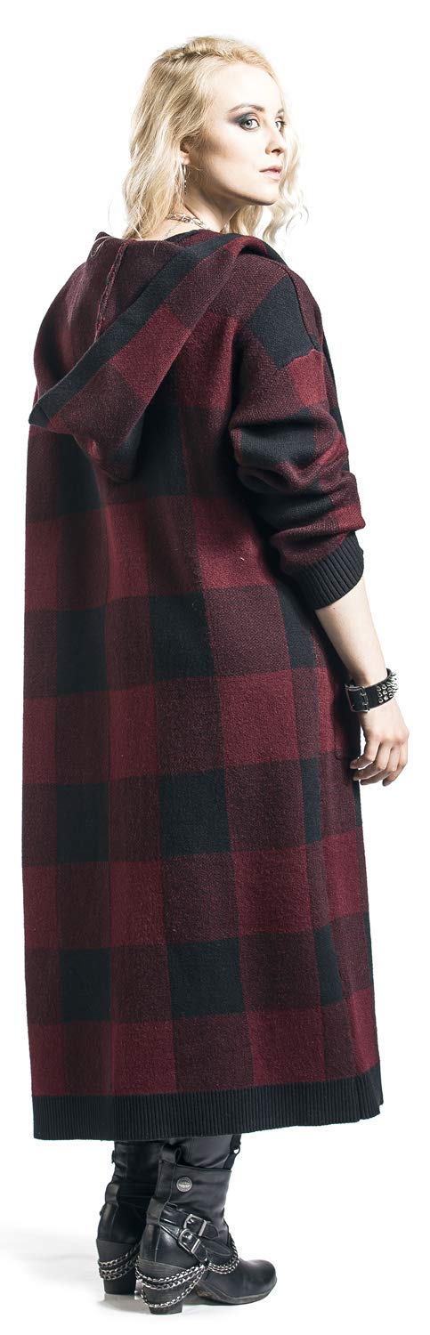 black-premium-cardigan-kariert-kapuze-schwarz-rot-5xl image 5