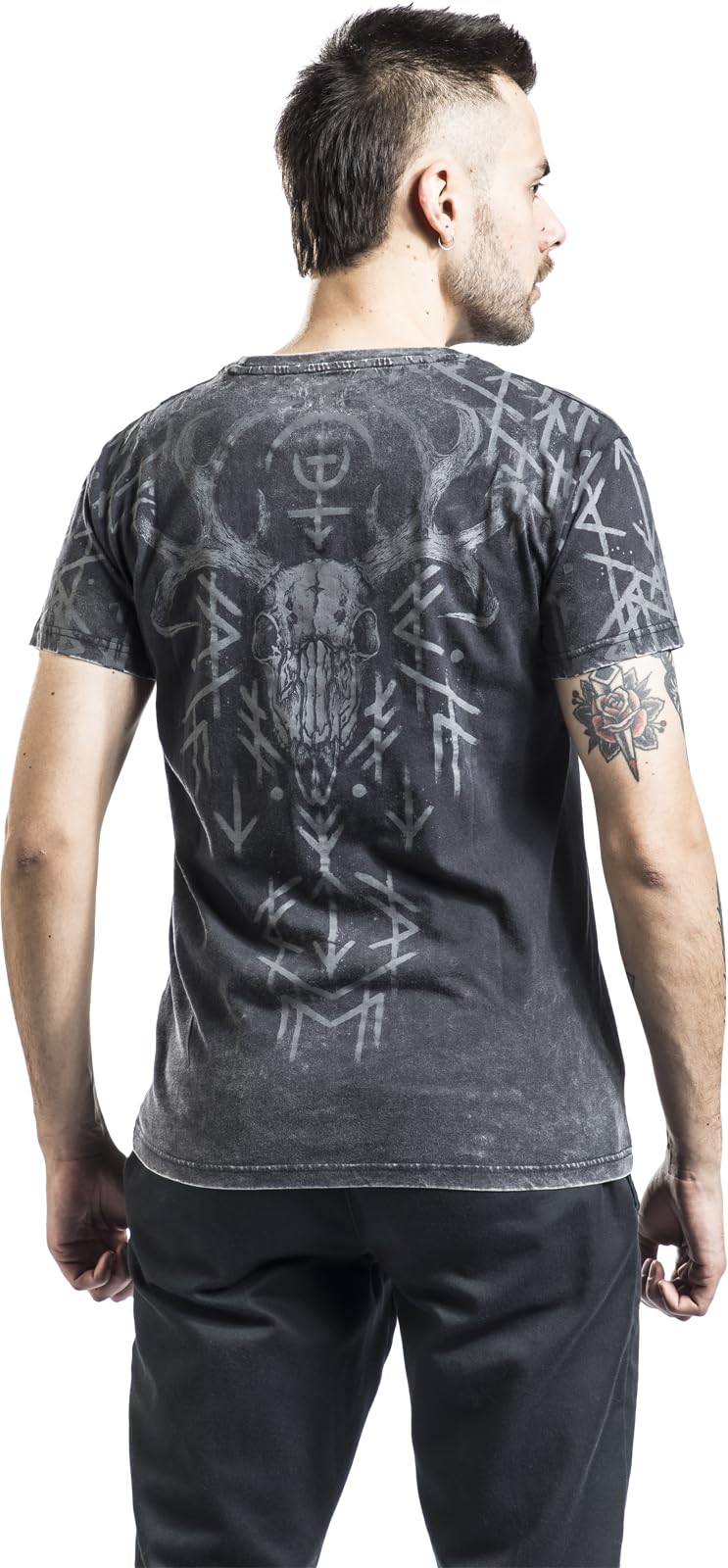 black-premium-by-emp-herren-t-shirt-schwarz-washed-runen-gr-l image 4