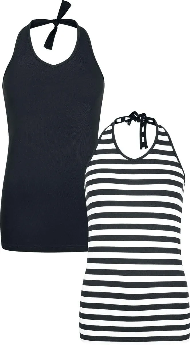red-by-emp-neckholder-tops-damen-gestreift-2er-pack image 1