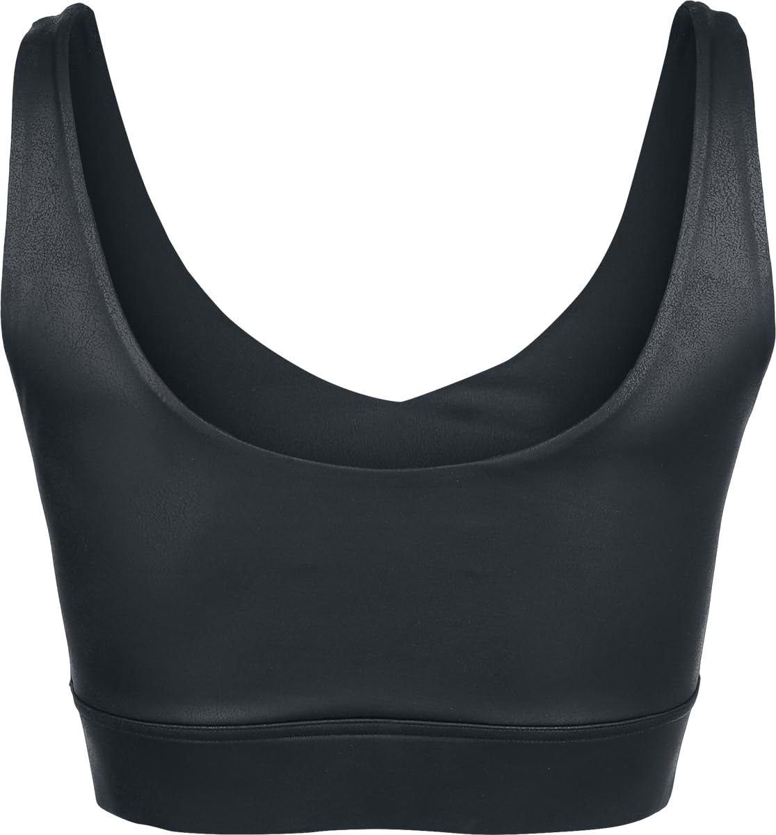 black-premium-essential-faux-leather-cropped-top-schwarz-m image 3