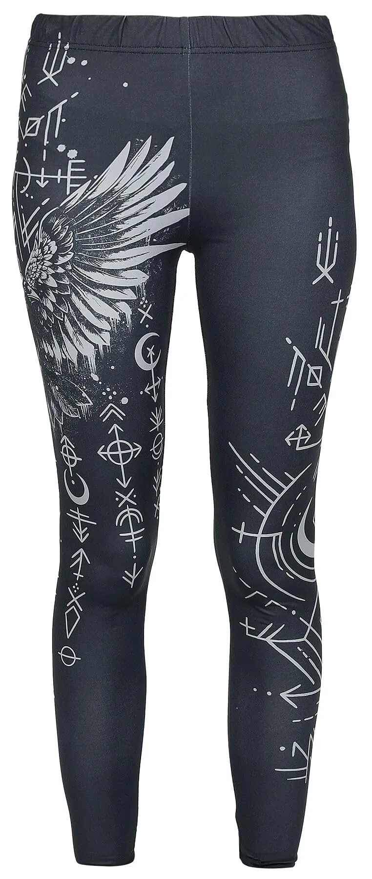 black-premium-damen-leggings-schwarz-vogelprint-gr-e-s image 1