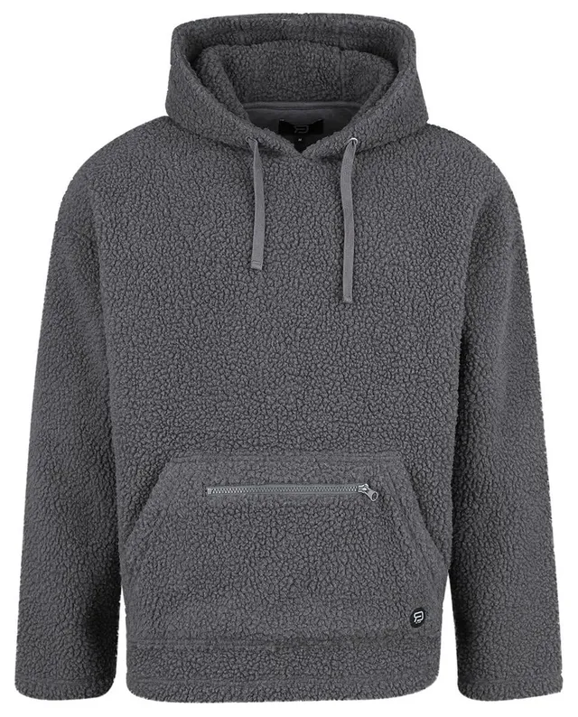 red-by-emp-grauer-kapuzenpullover-teddyfell-herren-hoodie image 1