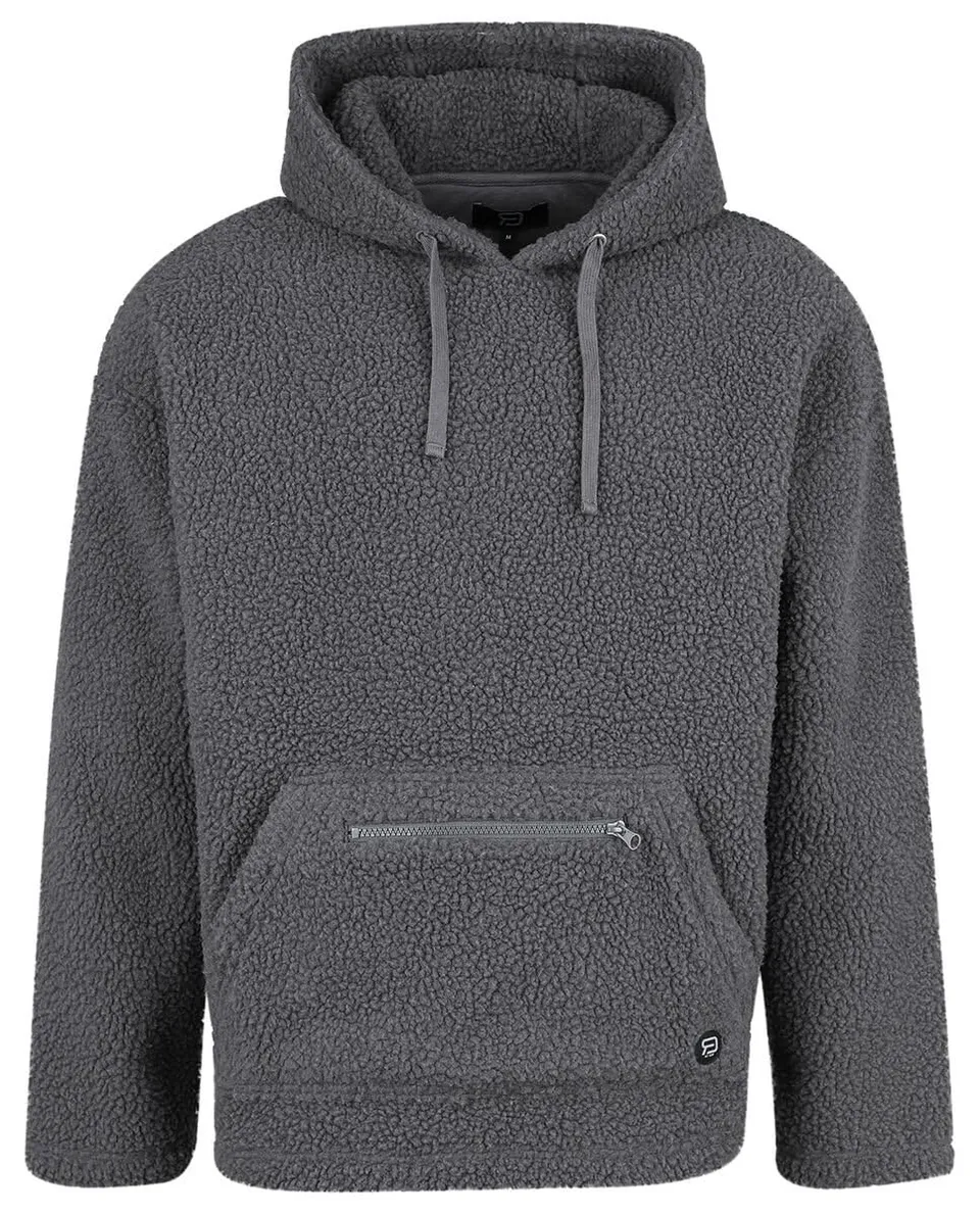 red-by-emp-grauer-kapuzenpullover-teddyfell-herren-hoodie image 1
