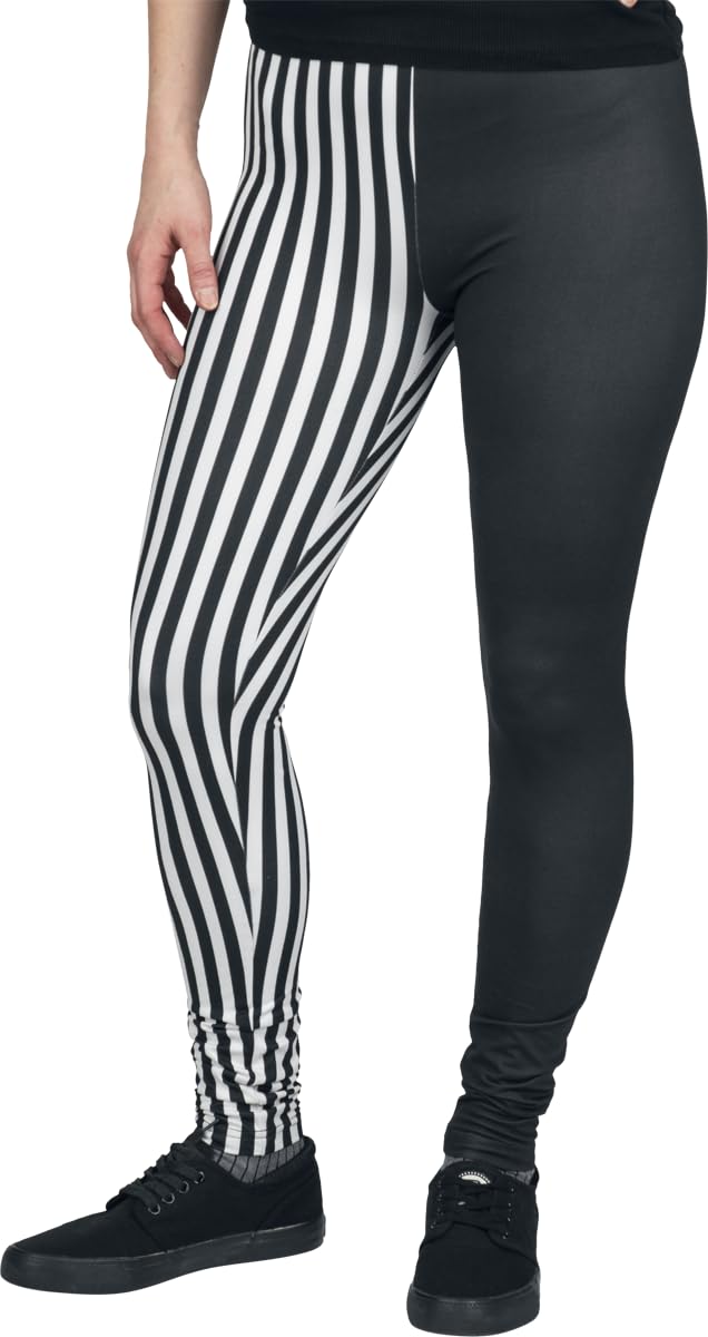 red-by-emp-hosen-damen-streifen-leggings-schwarz-wei-l image 1