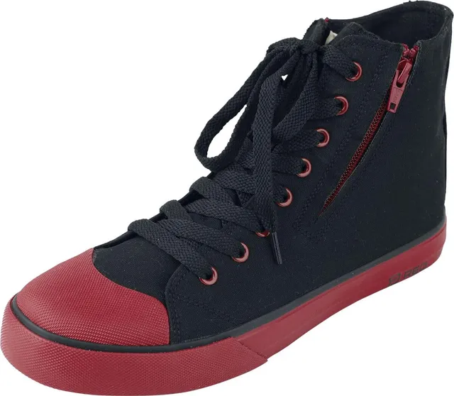 red-by-emp-basic-sneaker-high-schwarz-rot-unisex image 1