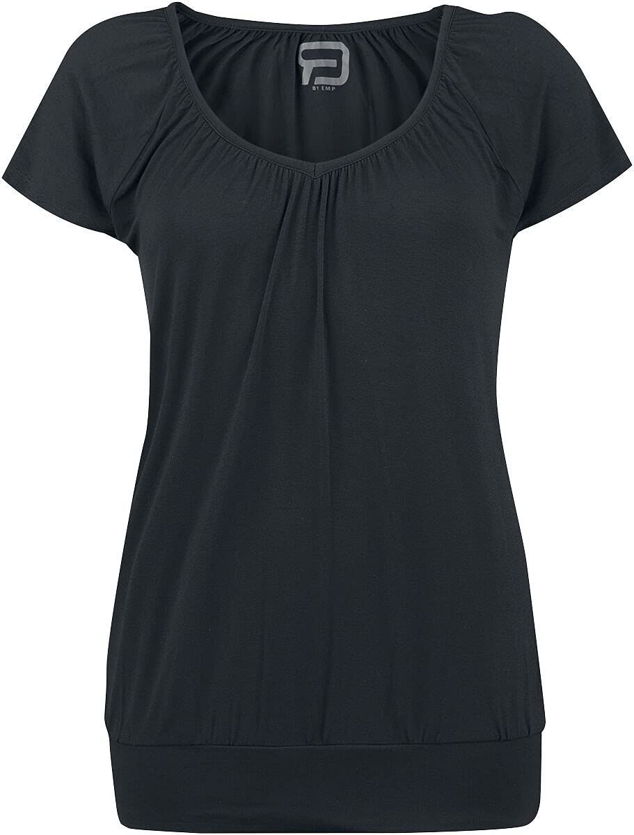 red-by-emp-damen-t-shirt-schwarz-locker-b-ndchen image 1