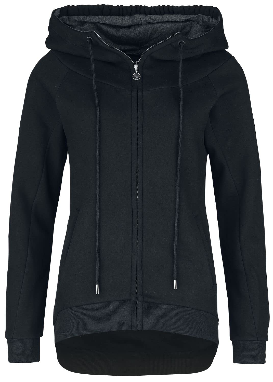 red-by-emp-sweatjacke-lang-damen-schwarz-kapuze image 1
