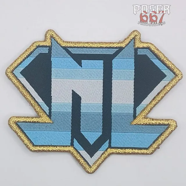 poser667-night-laser-symbol-patch-gewebt-6-cm-gold image 1