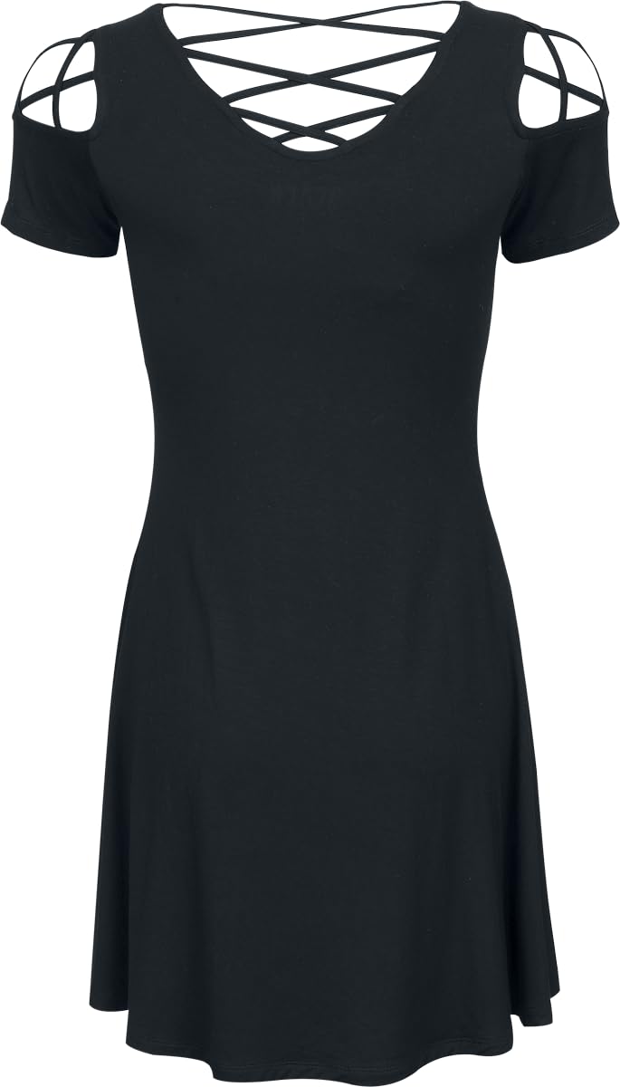 black-premium-by-emp-damen-kleid-schwarz-raben-print-gr-s image 3