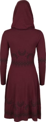black-premium-by-emp-kleid-damen-bordeaux-midi-schalkragen image 7