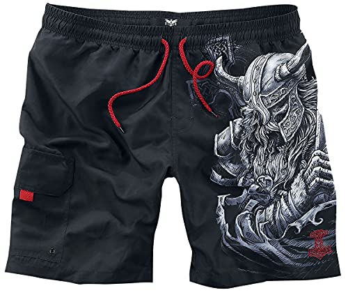 black-premium-badehose-herren-schwarz-wikinger-print image 8