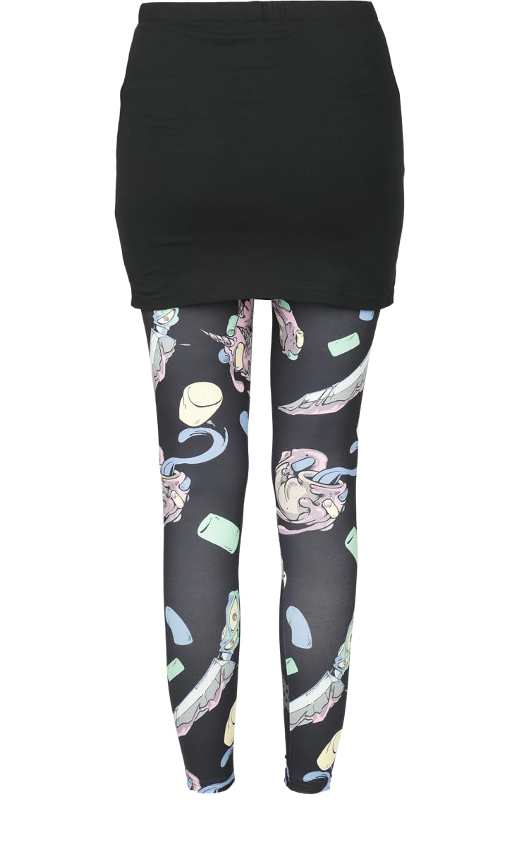 red-by-emp-hosen-leggings-damen-schwarz-donut-print image 3