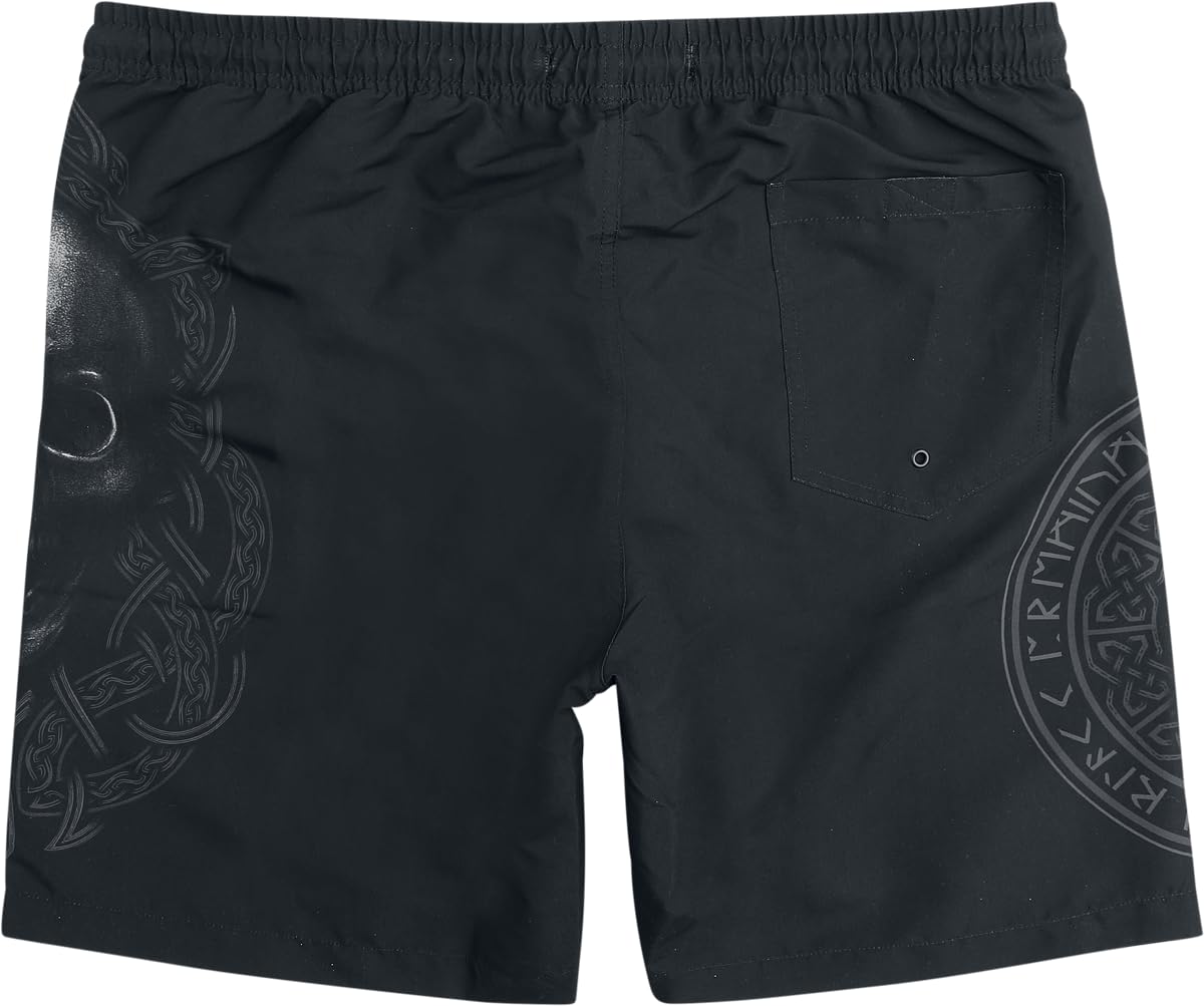 black-premium-by-emp-herren-badeshorts-schwarz-skull-runen image 3