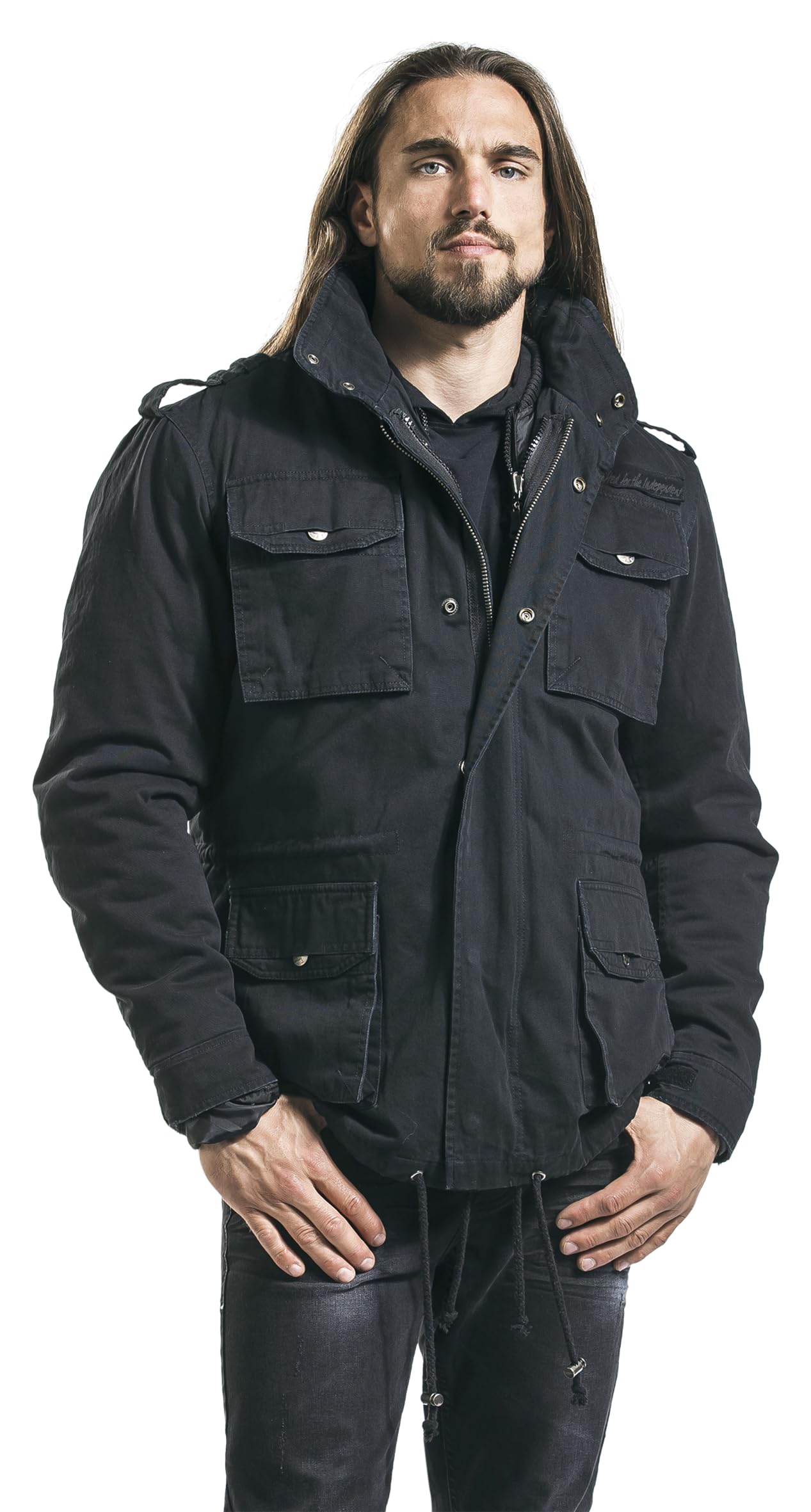 black-premium-by-emp-winterjacke-schwarz-herren-baumwolle image 2