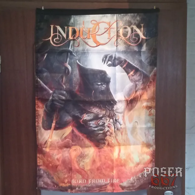 induction-born-from-fire-flagge-din-a1-stoff image 1