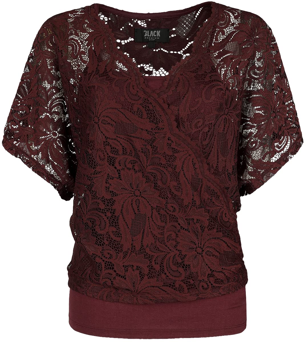black-premium-by-emp-rotes-lockeres-spitzen-t-shirt-damen image 3