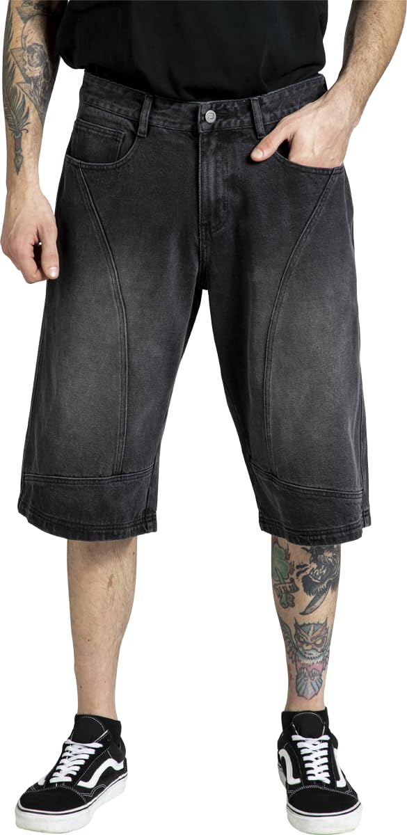 red-by-emp-schwarze-baggy-shorts-herren-l-knielang image 2