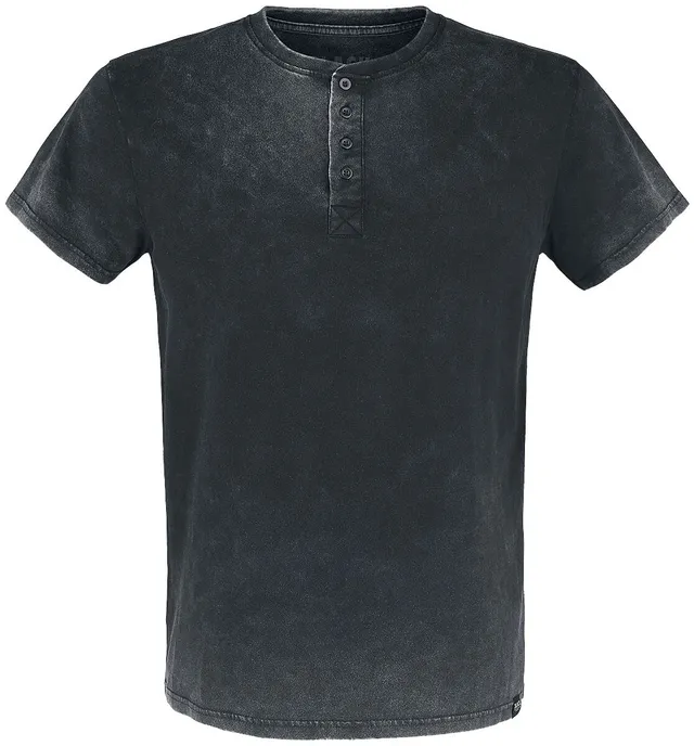black-premium-by-emp-t-shirt-dunkelgrau-knopfleiste-herren image 1