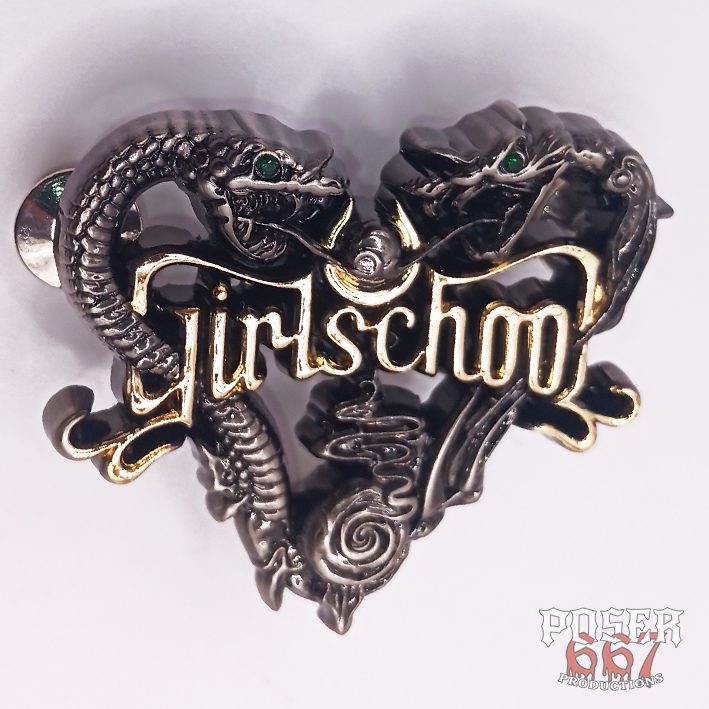 girlschool-snakes-n-flowers-3d-pin-anstecker-5-cm-silber image 3
