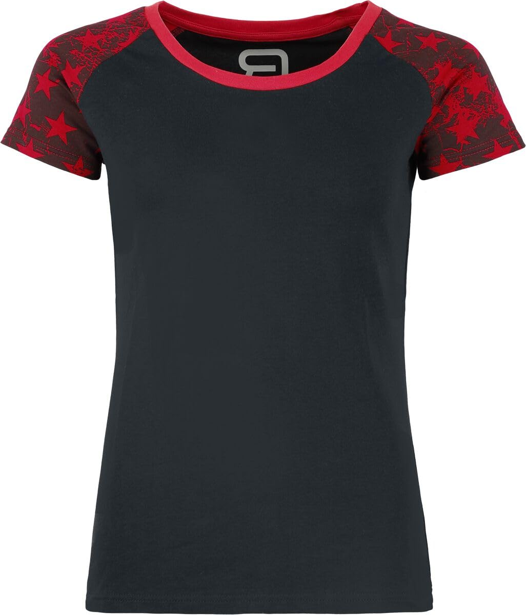 red-by-emp-t-shirts-damen-t-shirt-raglan-schwarz-rot-l image 1