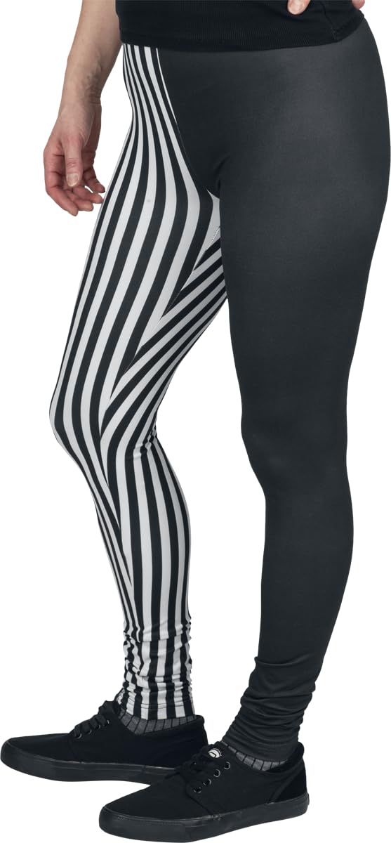 red-by-emp-hosen-damen-streifen-leggings-schwarz-wei-l image 2