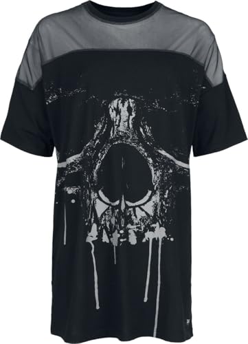 black-premium-by-emp-t-shirt-damen-oversized-mesh-schwarz image 6