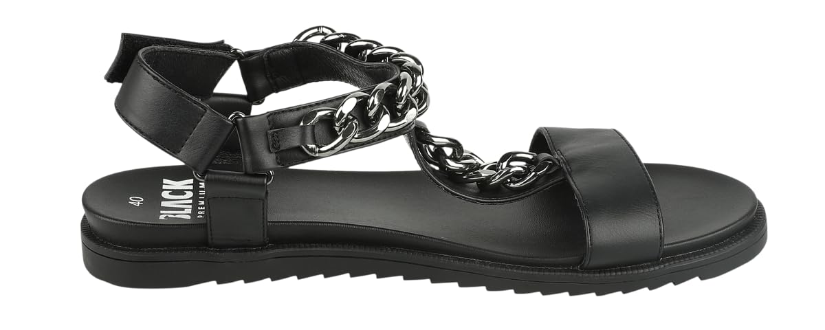 black-premium-by-emp-sandalen-damen-schwarz-mit-ketten image 3