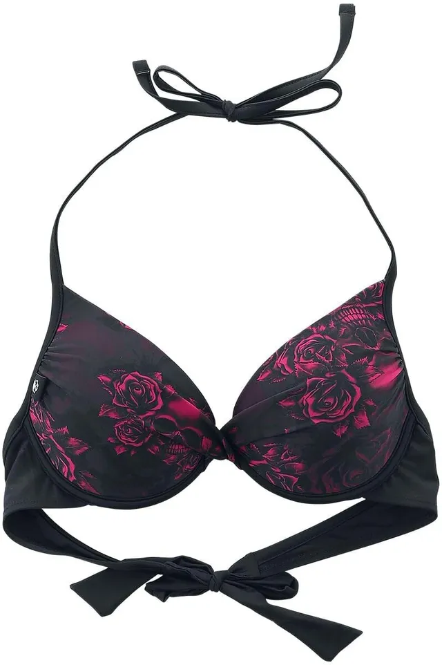 black-premium-bikinioberteil-damen-schwarz-totenkopf-s image 1