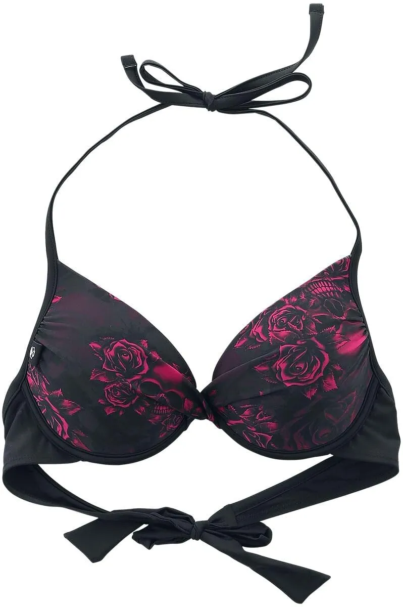 black-premium-bikinioberteil-damen-schwarz-totenkopf-s image 1