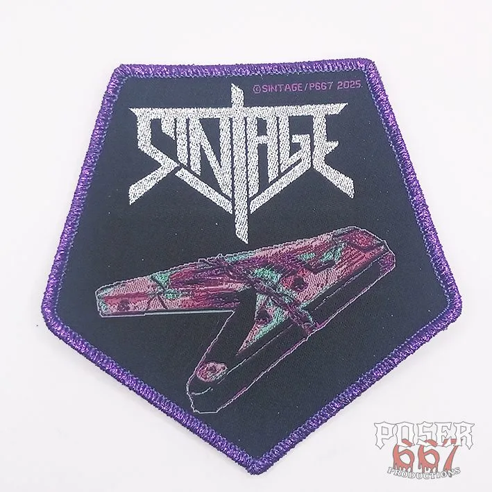 poser667-productions-sintage-broken-guitar-patch-9-5-cm-lila image 1