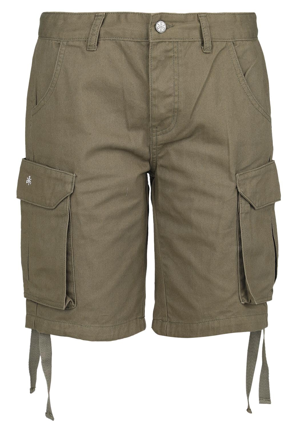 black-premium-by-emp-damen-shorts-olivgr-n-g-rtelschlaufen-gr-m image 1