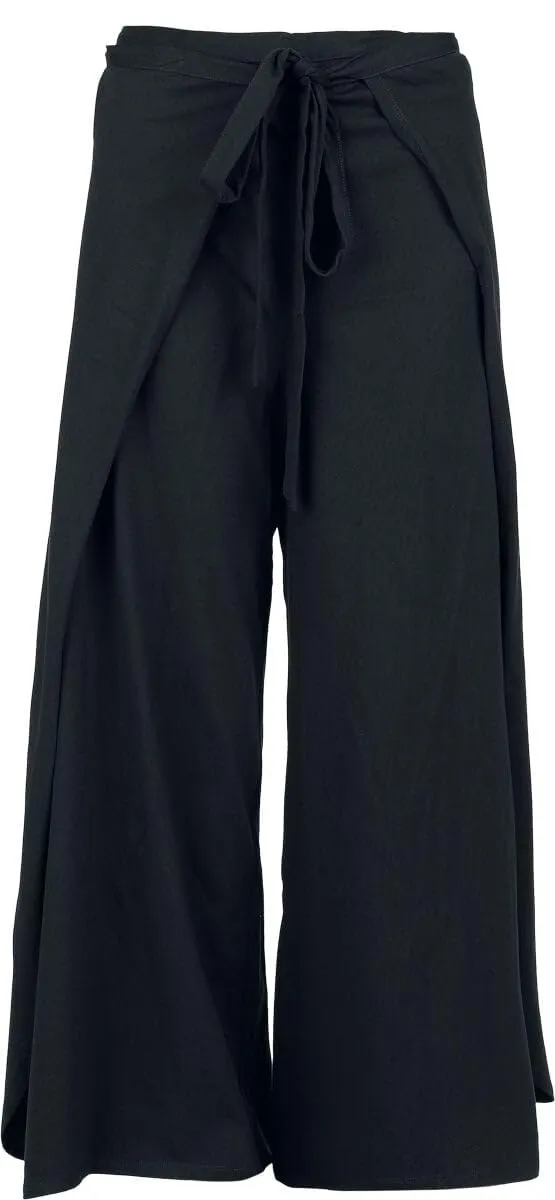 black-premium-damen-stoffhose-schwarz-schn-rbund image 1