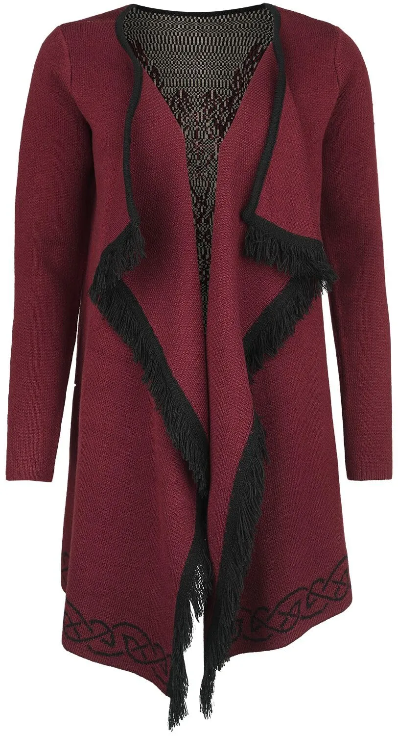 black-premium-by-emp-bordeaux-cardigan-damen-strickjacke-ornamente image 1