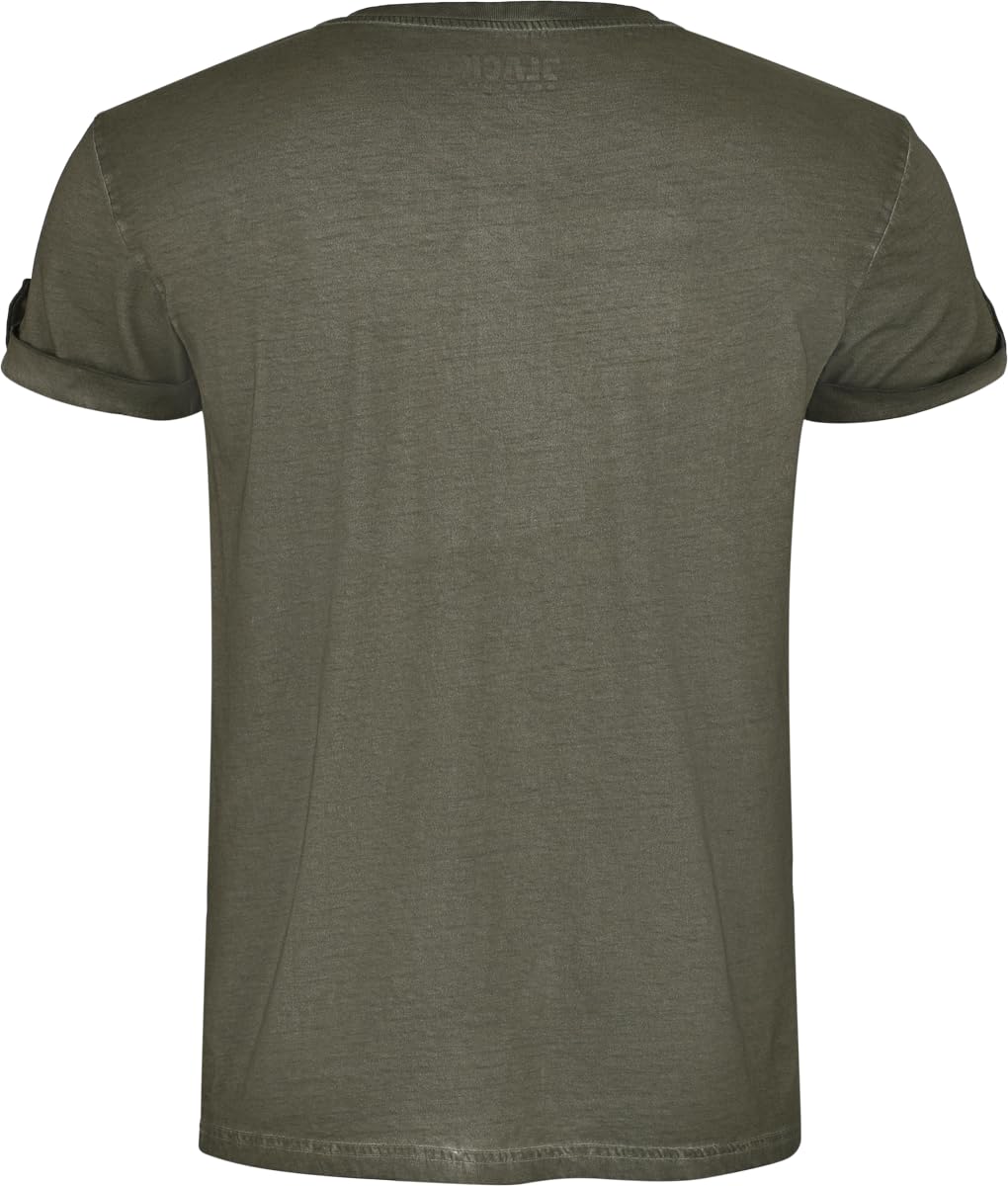 black-premium-by-emp-herren-t-shirt-gr-n-totenkopf-frontprint-links image 3