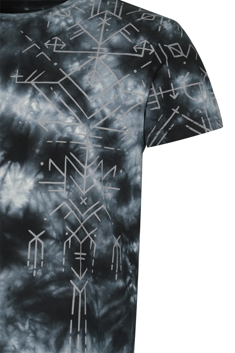black-premium-by-emp-batik-t-shirt-print-herren-blau-schwarz image 4