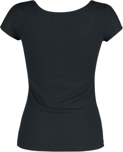 black-premium-by-emp-damen-t-shirt-schwarz-ripp-mit-rei-verschluss image 8
