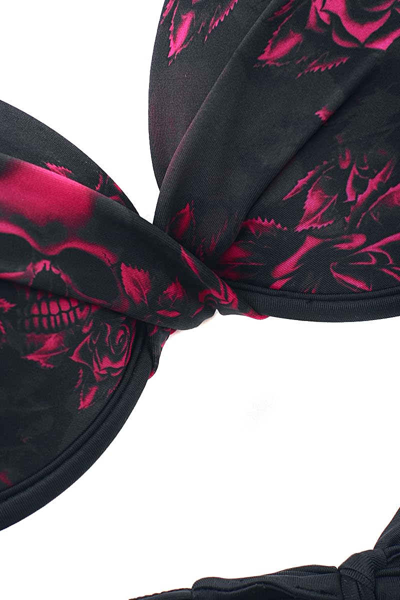 black-premium-bikinioberteil-damen-schwarz-totenkopf-s image 2