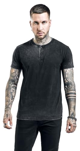 black-premium-by-emp-t-shirt-dunkelgrau-knopfleiste-herren image 7
