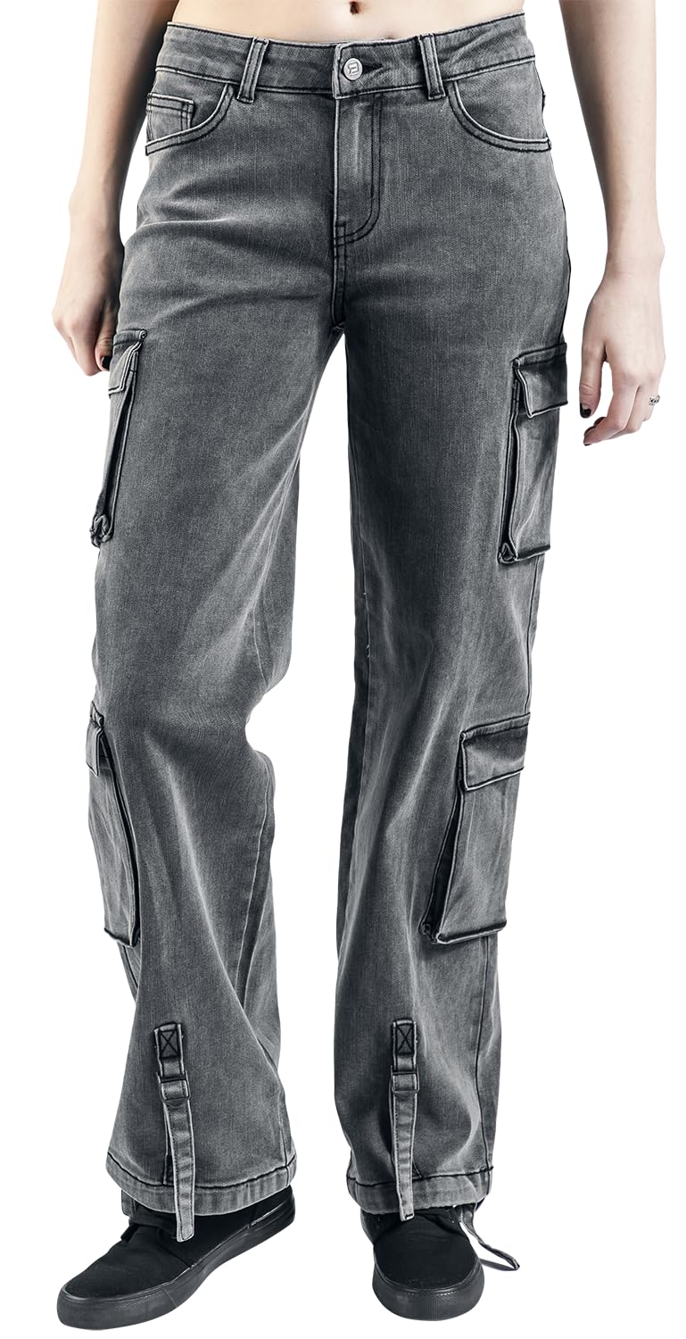 red-by-emp-cargohose-damen-grau-g-rtelschlaufen-taschen image 2