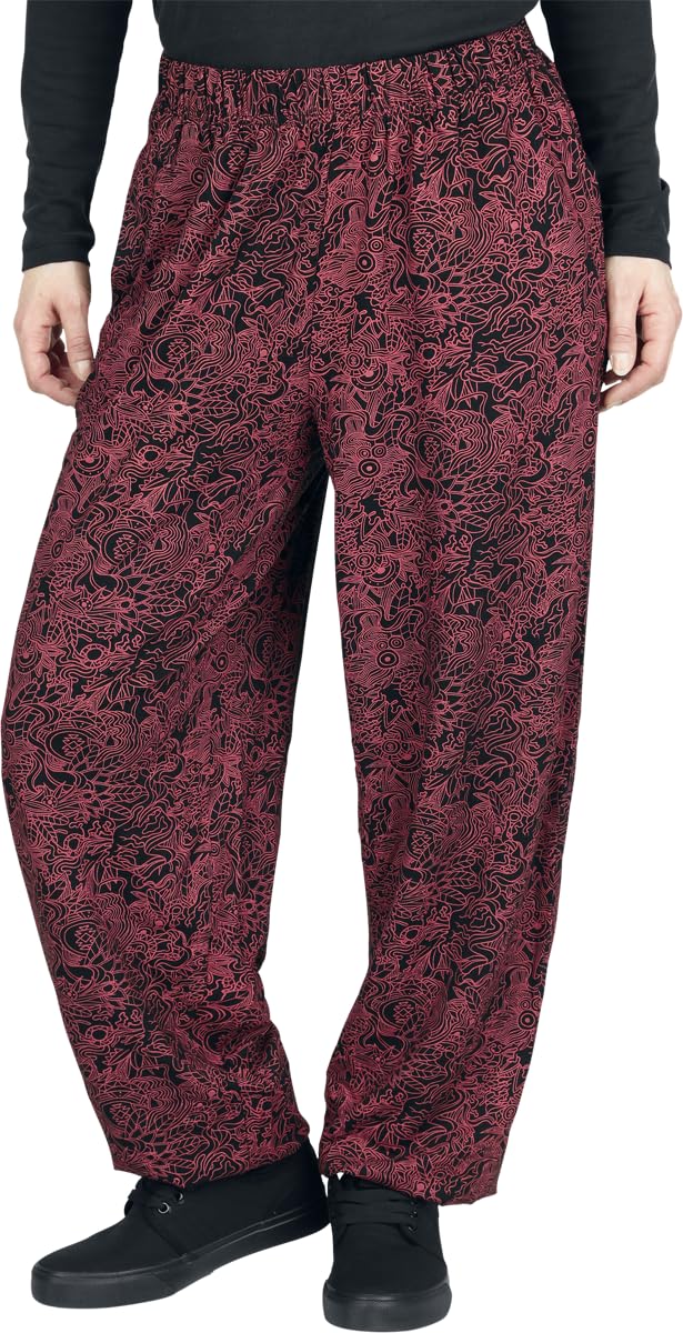 red-by-emp-hose-damen-schwarz-rot-weicher-stoff image 2