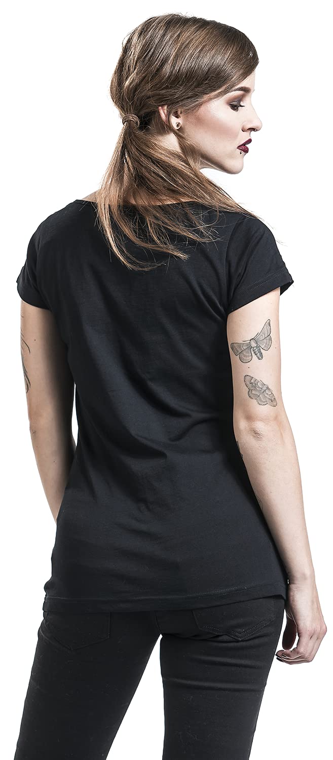black-premium-by-emp-damen-t-shirt-schwarz-mit-raffungen image 5