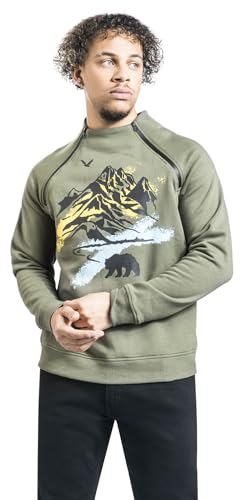 red-by-emp-pullover-herren-sweatshirt-oliv-reissverschluss image 6