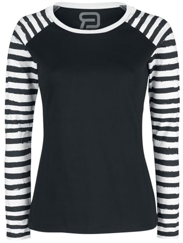 red-by-emp-longsleeves-langarmshirt-damen-schwarz-streifen-rmel-m image 6