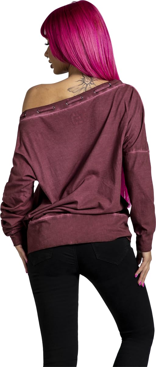 red-by-emp-langarmshirt-bordeaux-meliert-schn-rung-l image 6