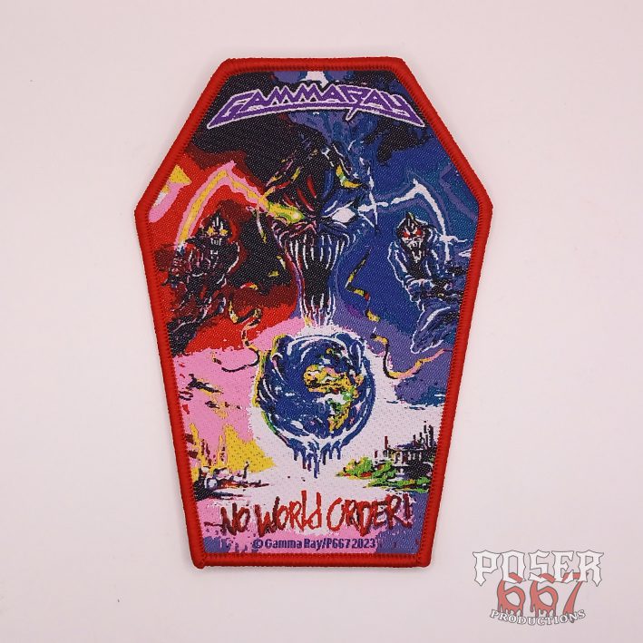 poser667-gamma-ray-no-world-order-patch-12x8-5-cm-metallic image 2