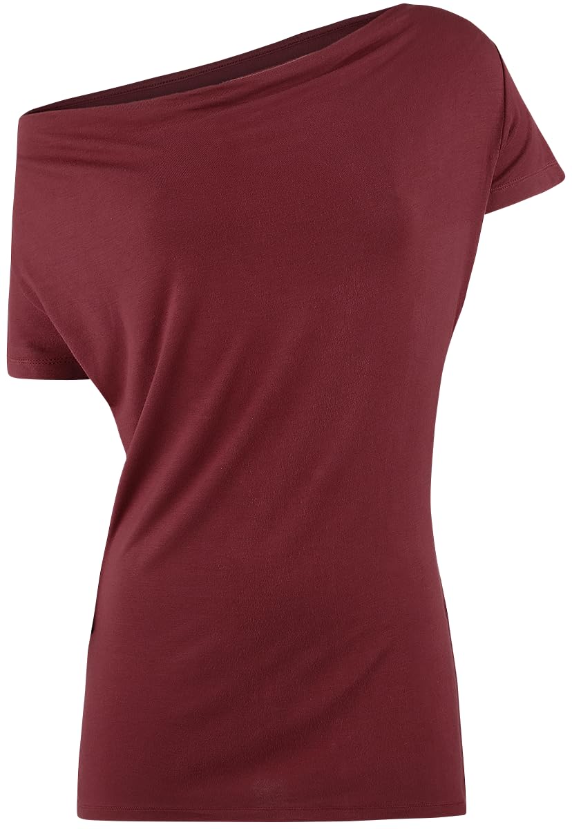 black-premium-by-emp-damen-t-shirt-bordeaux-wasserfall-m image 4
