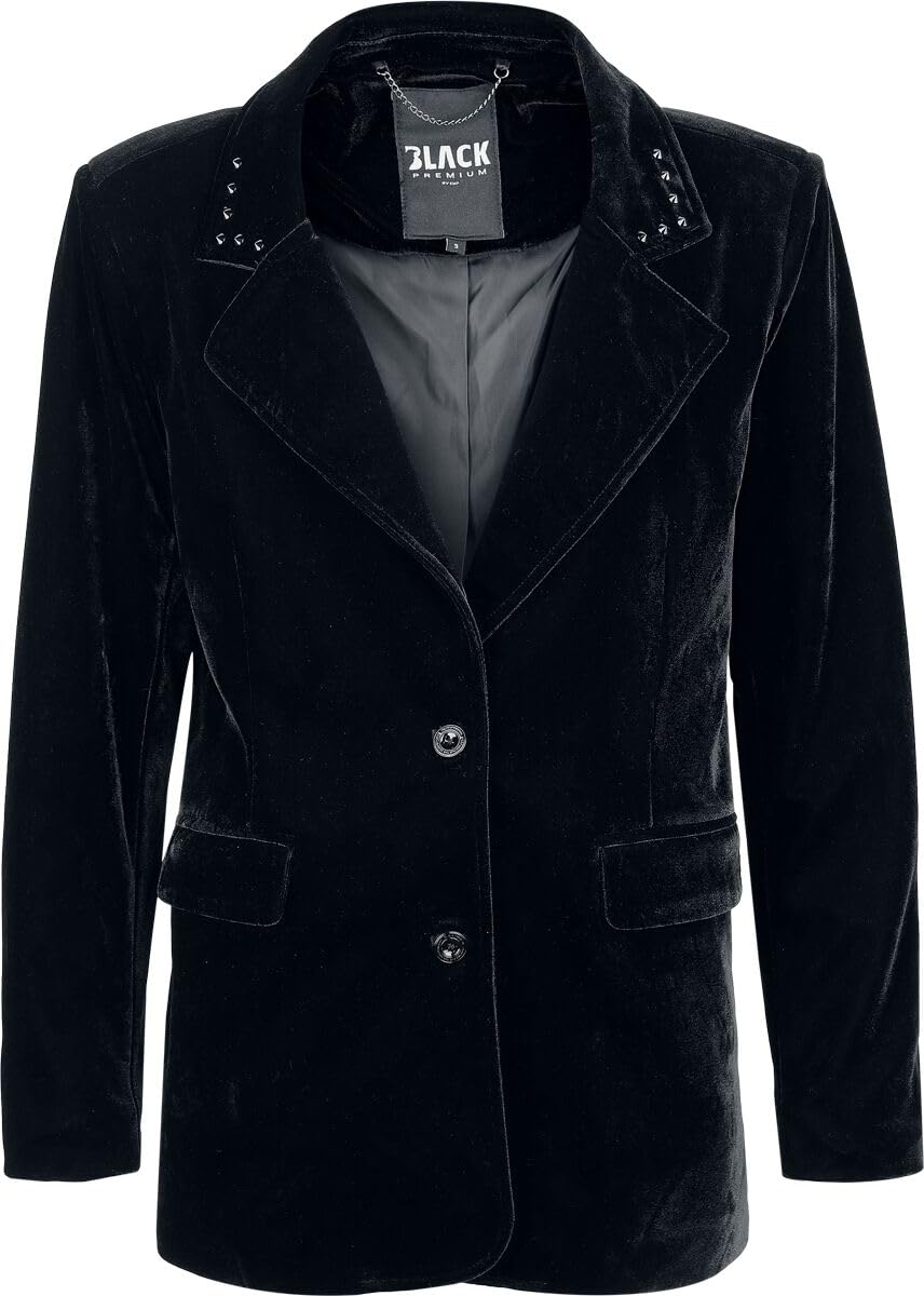 black-premium-essential-samtblazer-damen-blazer-schwarz image 1