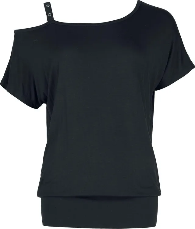 black-premium-by-emp-t-shirt-asymmetrisch-nieten-schwarz-damen image 1
